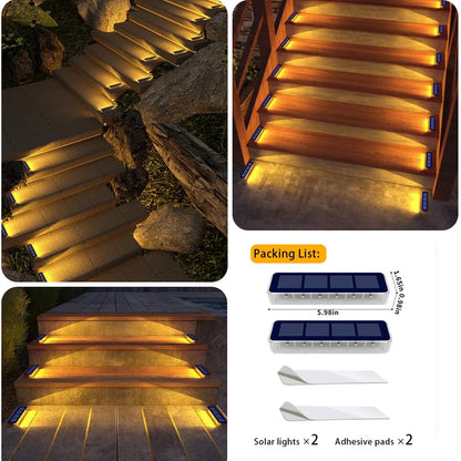Solar LED Deck Step Lights for Outdoor Stairs