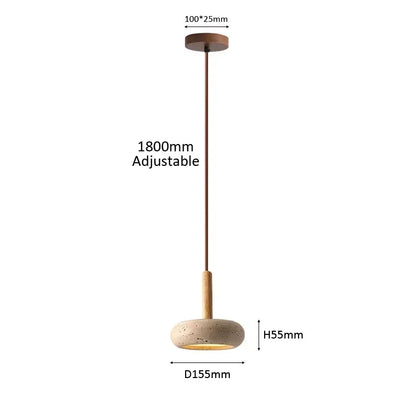 Wabi Sabi Yellow Stone Pendant Light Modern Restaurant Chandelier