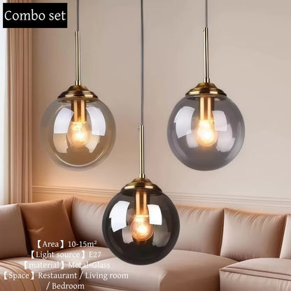 Modern Luxury Glass Pendant Light Nordic LED Hanging Lamp
