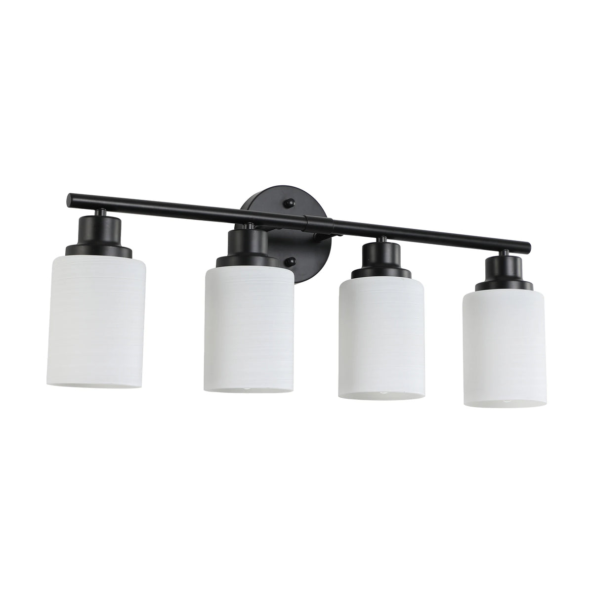 Modern Bathroom Vanity Light 4 5 6 Frosted Glass Black Frame