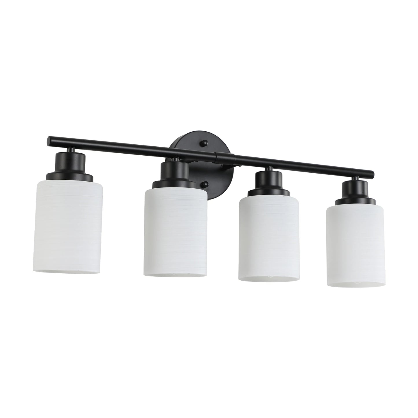 Modern Bathroom Vanity Light 4 5 6 Frosted Glass Black Frame