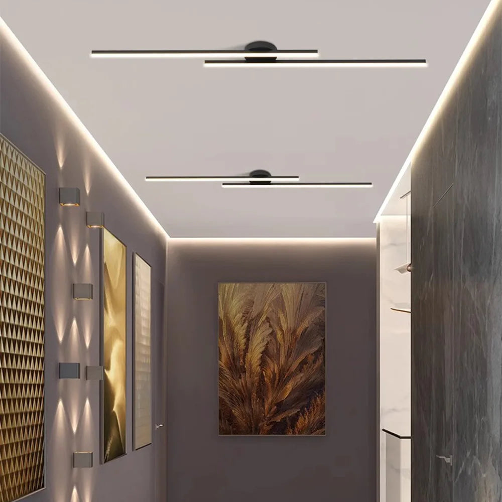 Long Aluminum LED Ceiling Light Modern Hallway Balcony Lighting