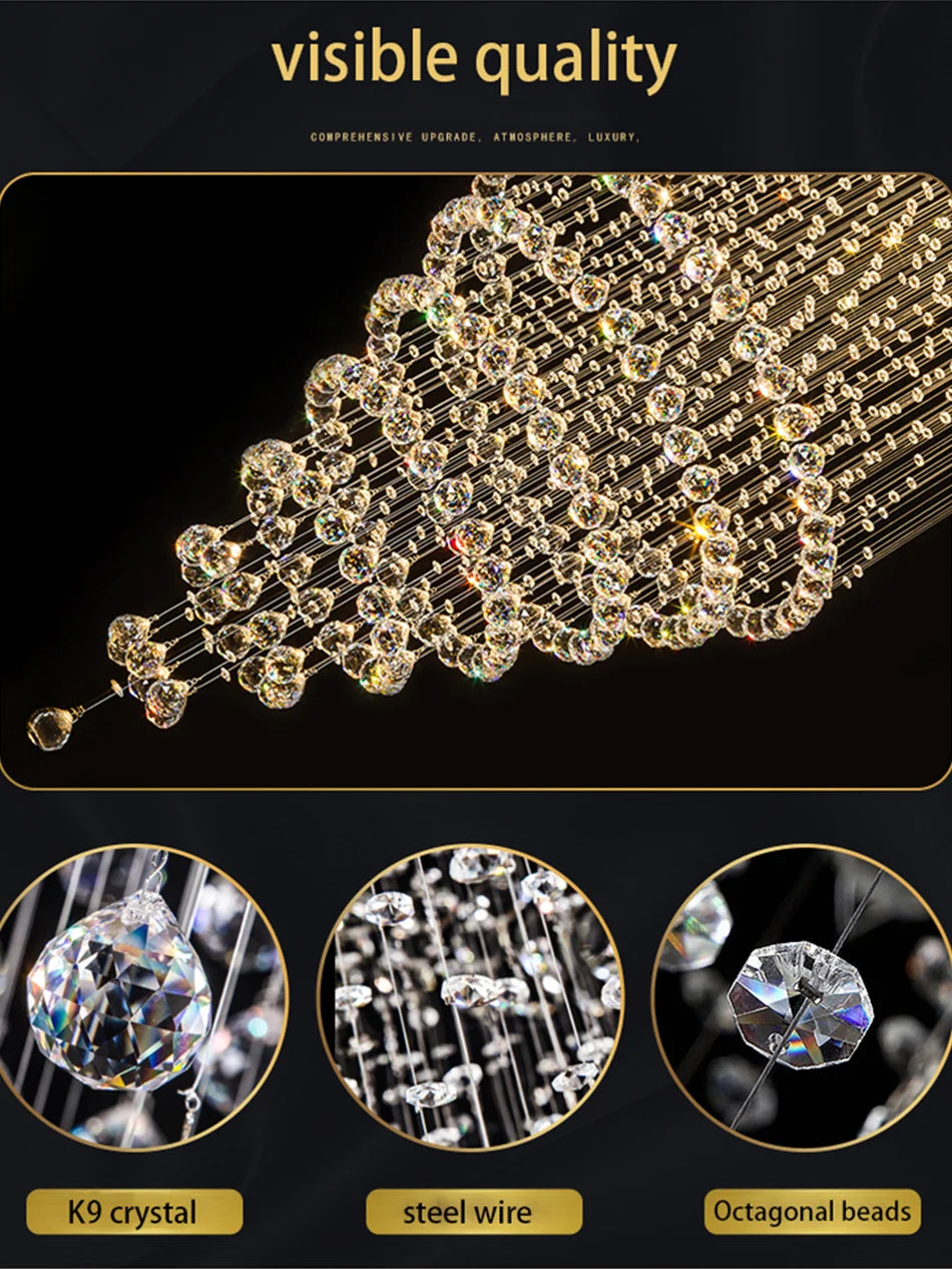 Luxury Circular Crystal Chandelier for Entryways