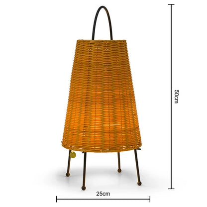 Handwoven Rattan Floor Lamp for Indoor and Outdoor Spaces