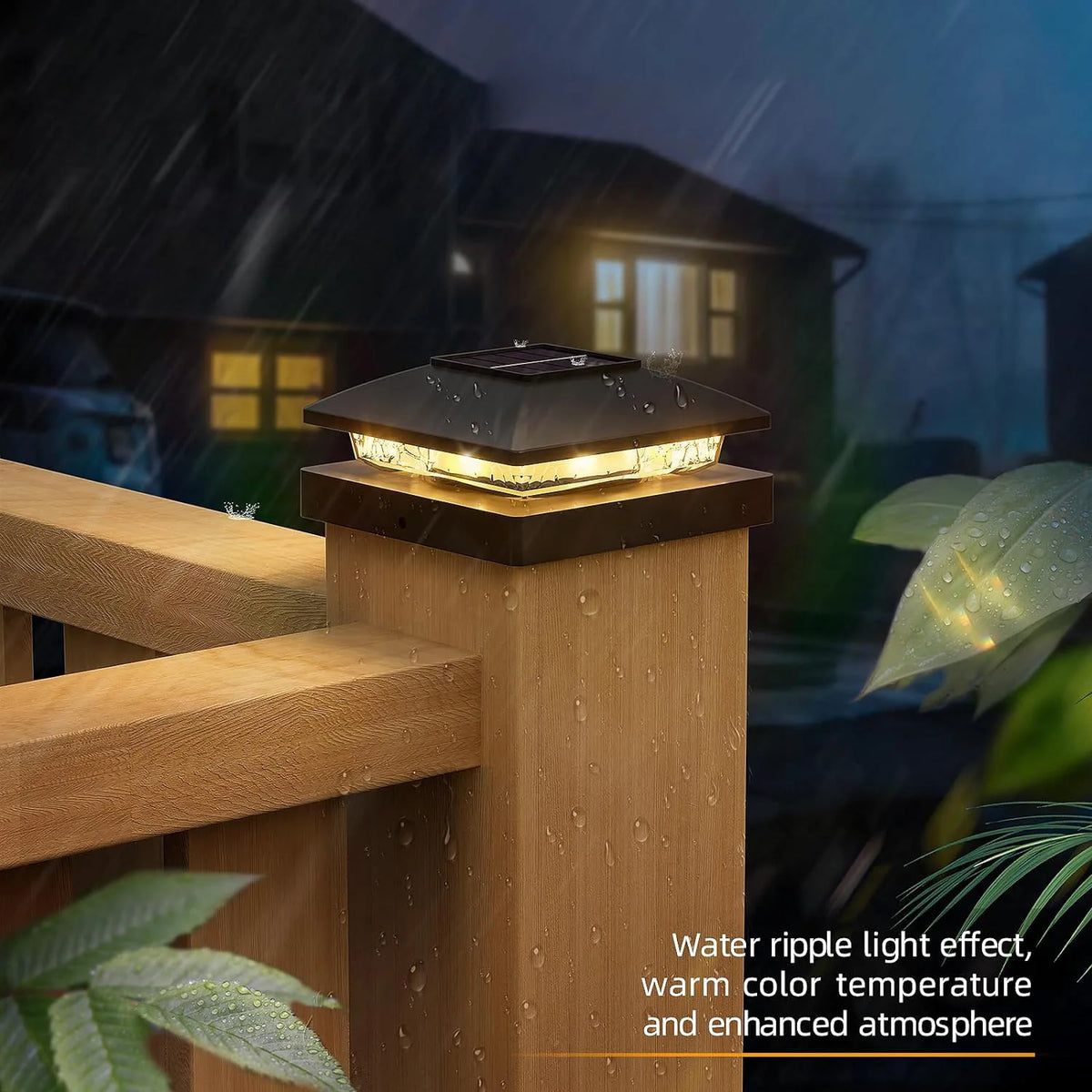 Solar Post Cap Lights Waterproof Fence Garden LED Lamp