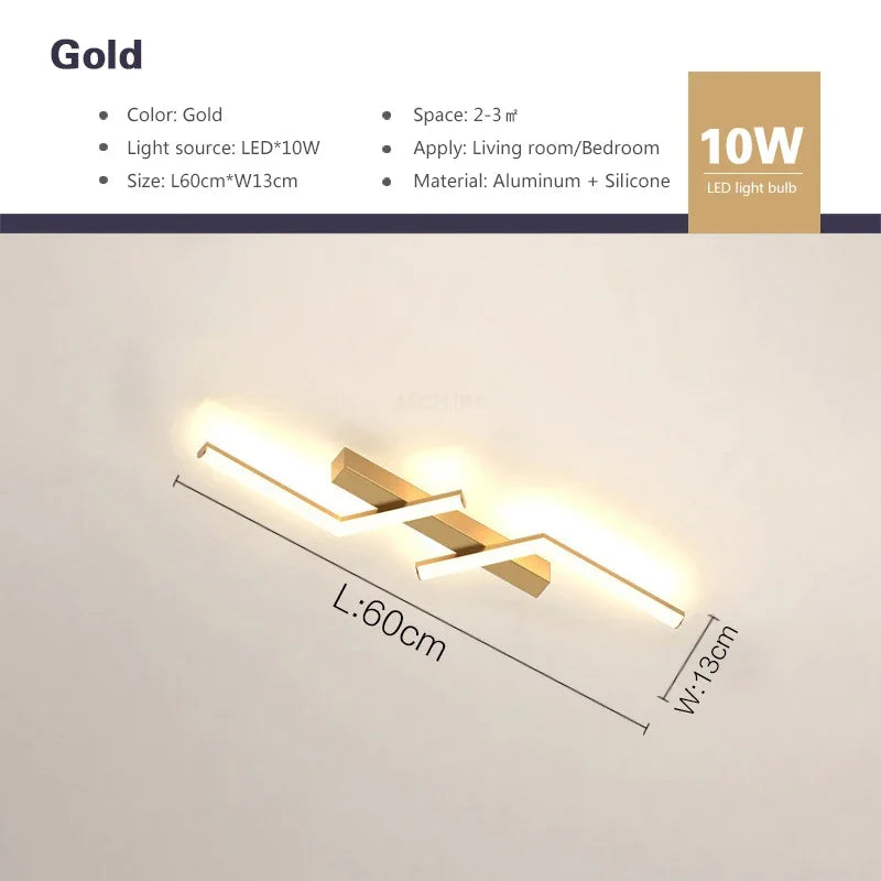 Modern LED Line Ceiling Light Living Room Dining Room Fixture