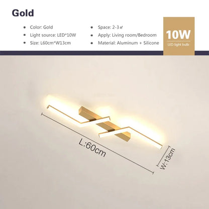Modern LED Line Ceiling Light Living Room Dining Room Fixture