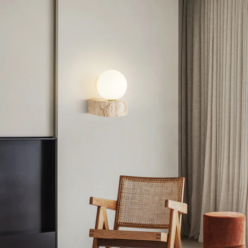 Japanese Retro Glass Wall Lamp for Warm Interiors