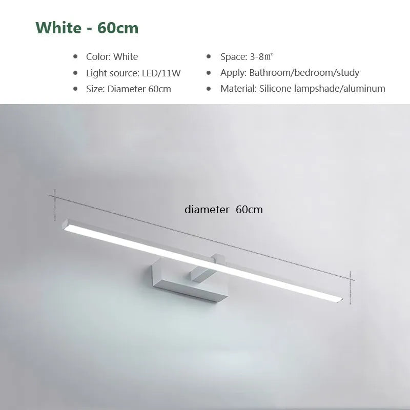 LED Bathroom Mirror Light Waterproof Makeup Wall Lamp