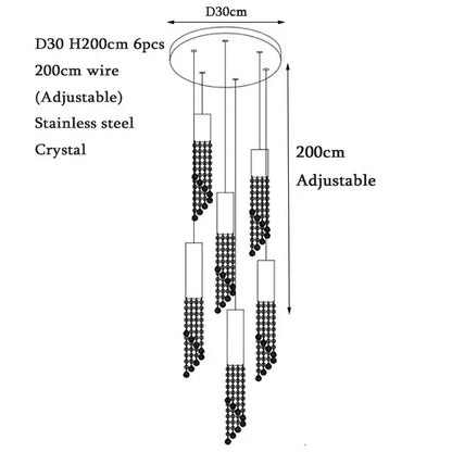 Luxury Crystal Staircase Chandelier for Grand Entrances