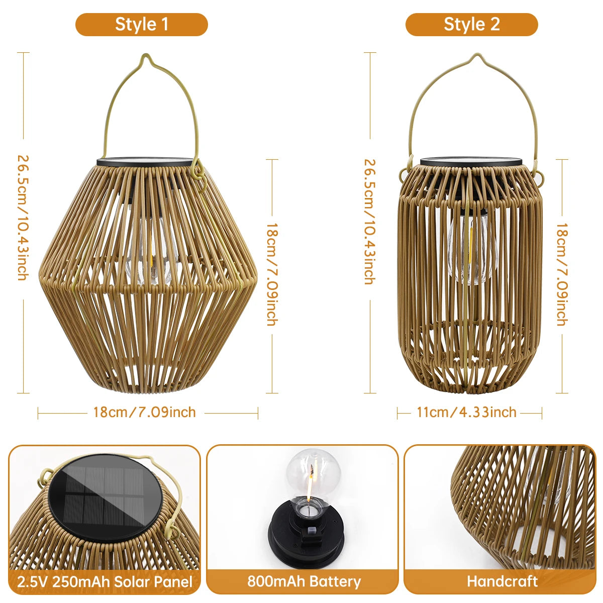 Solar Hanging Lantern Waterproof Boho Garden Yard Light