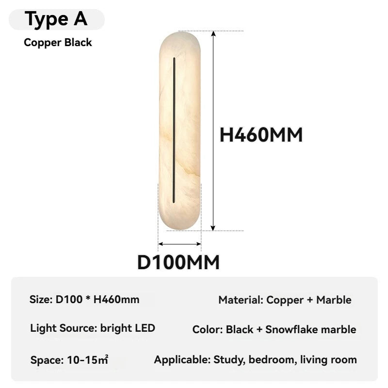 Natural Marble LED Wall Lamp for Luxury Interiors