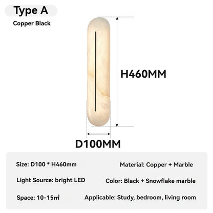 Natural Marble LED Wall Lamp for Luxury Interiors