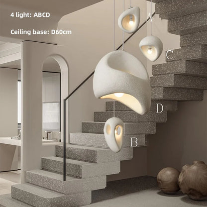 Wabi Sabi Pendant Chandelier for Staircase Lighting