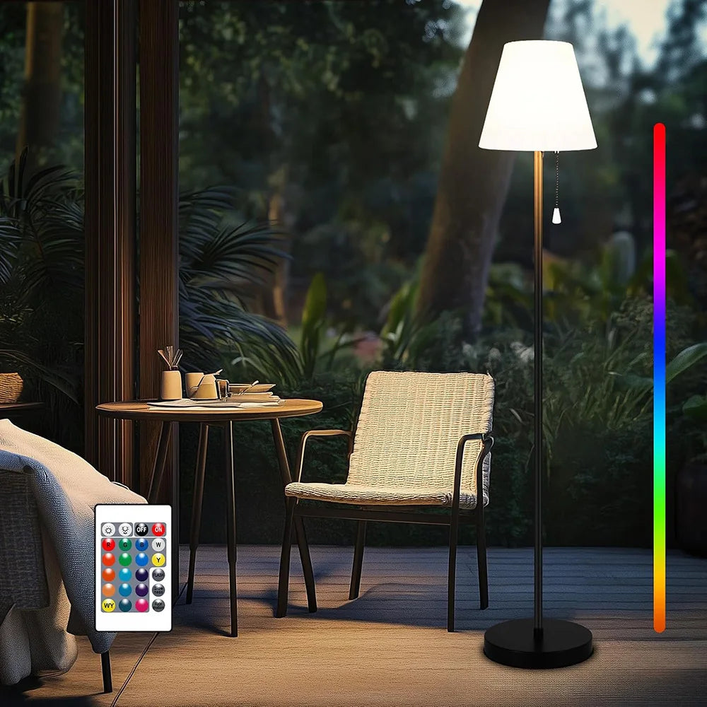 Rechargeable Solar Floor Lamp with Adjustable Brightness