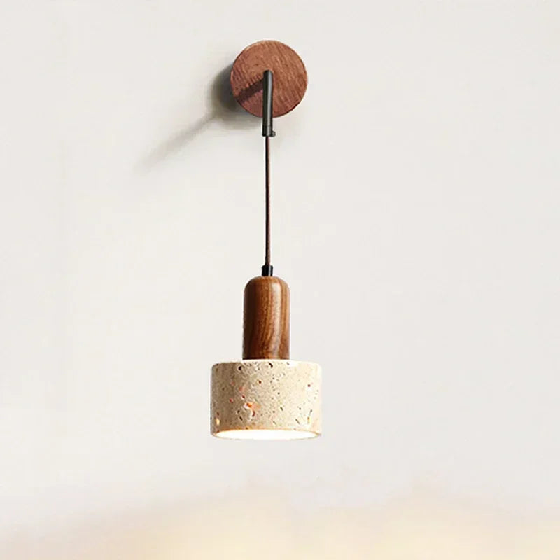 Wabi Sabi Stone Wall Lamp Bedroom Bedside LED Light