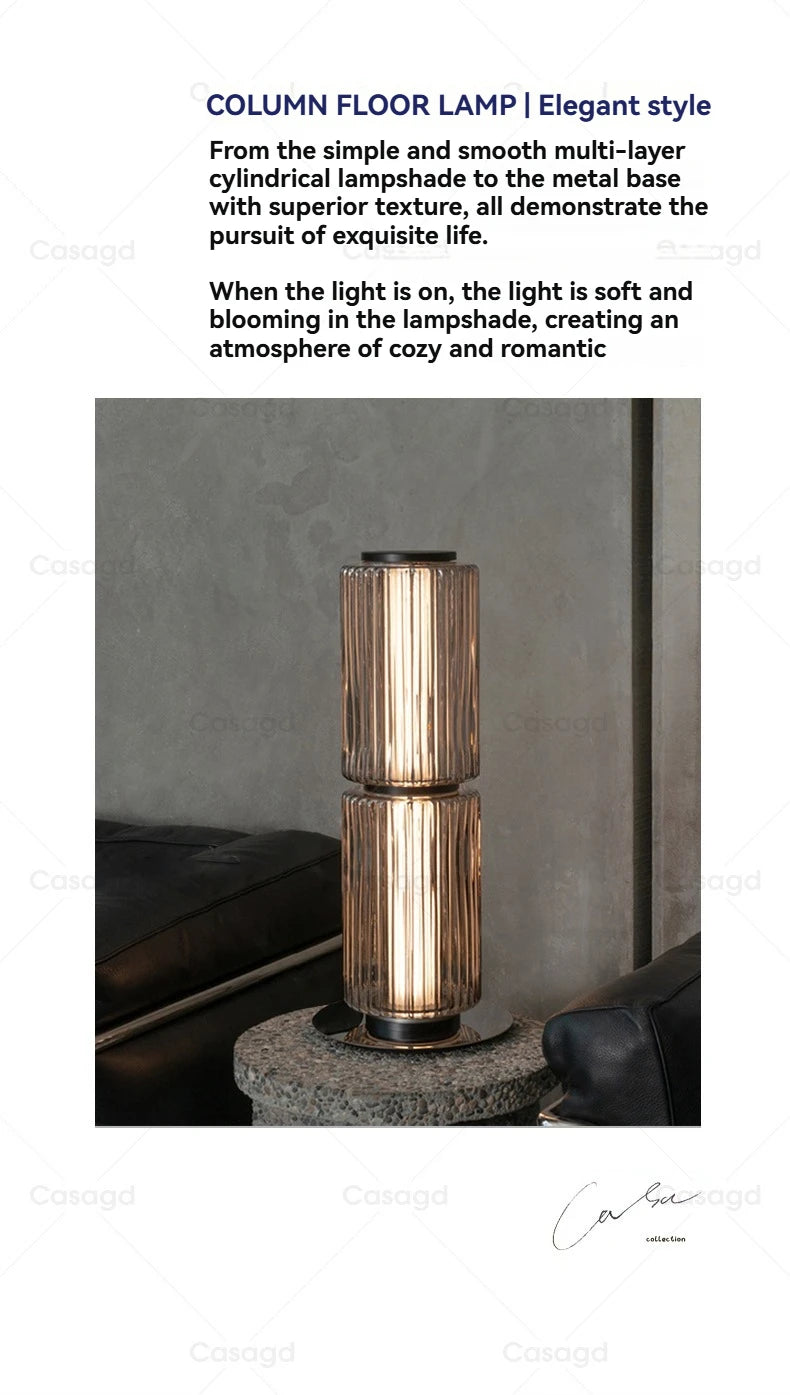 Nordic Glass Floor Lamp – Designer LED Standing Light for Home Decor