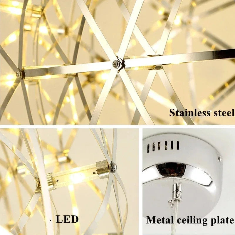 Modern Firework Ball LED Chandelier for Living Rooms