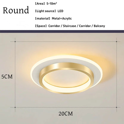 Nordic Gold LED Ceiling Light Modern Hallway Lighting