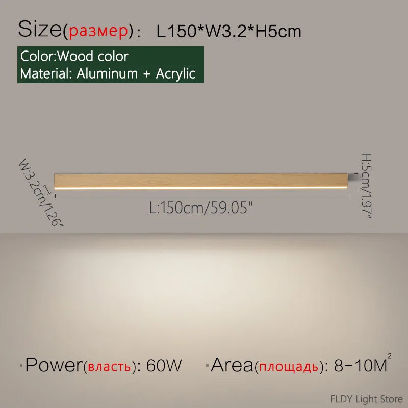 Minimalist LED Strip Ceiling Light for Modern Interiors