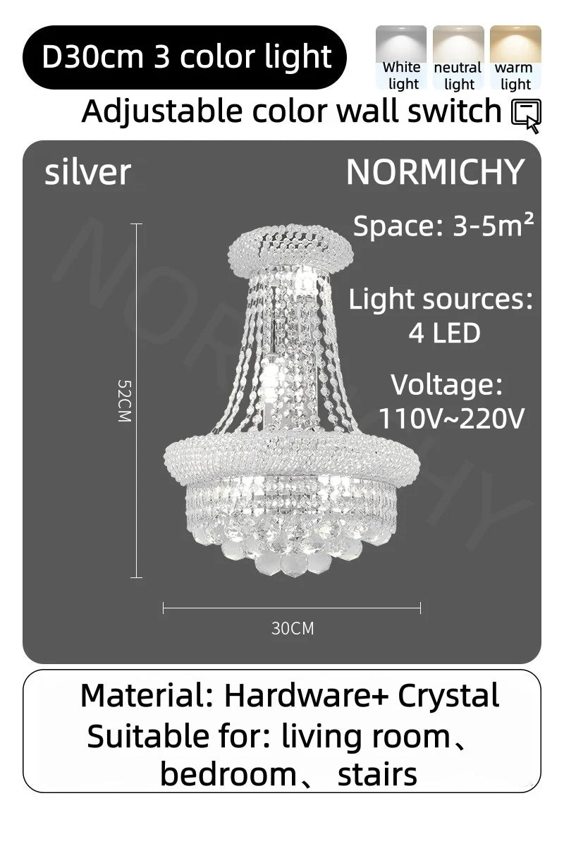 Luxury Crystal Chandelier for Villas and Staircases