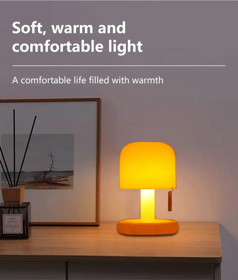 Sunset Mushroom LED Lamp – Rechargeable Ambient Night Light for Cozy Spaces