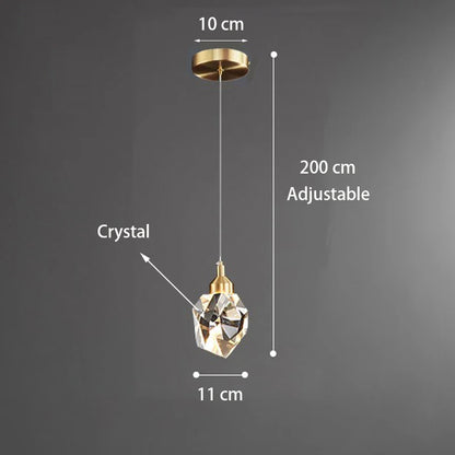 K9 Crystal Mini Chandelier Modern Bedroom Bar Pendant Lamp