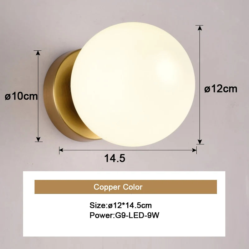 Nordic Glass Ball LED Wall Sconce for Modern Homes