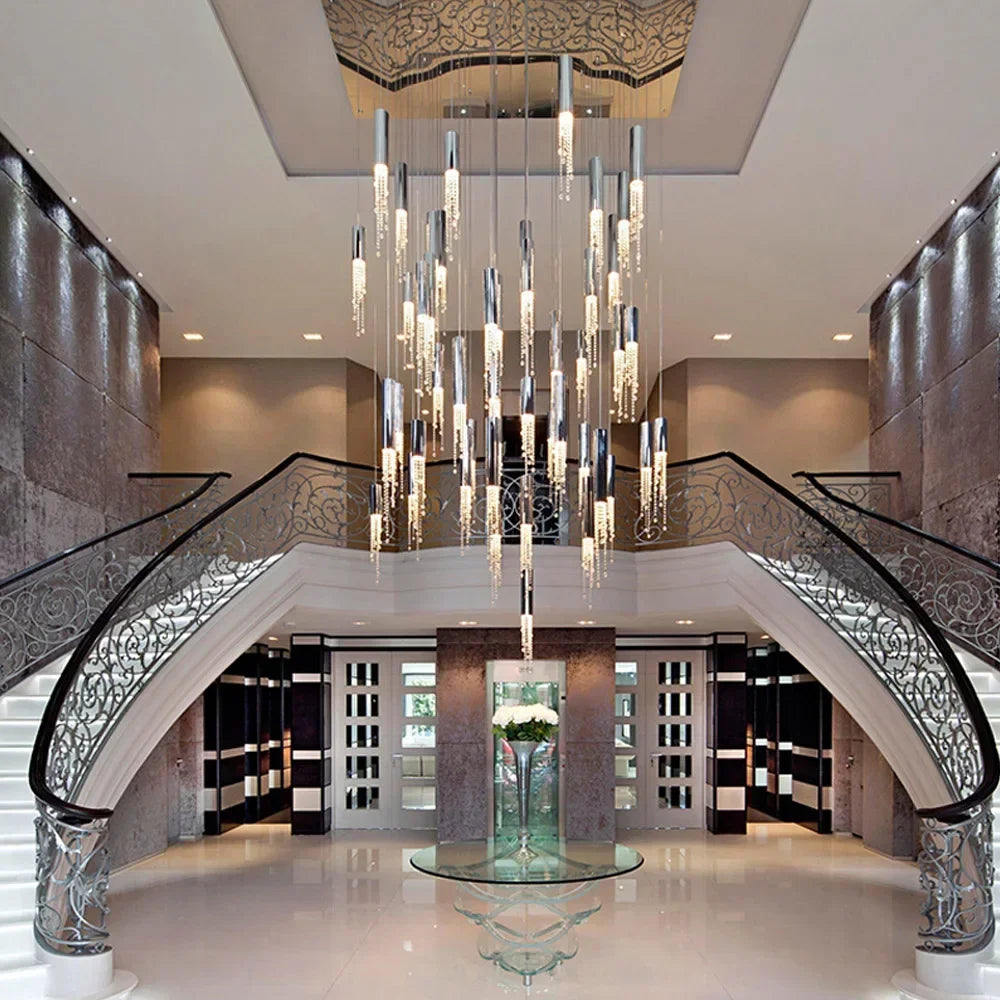 Luxury Crystal Staircase Chandelier for Grand Entrances