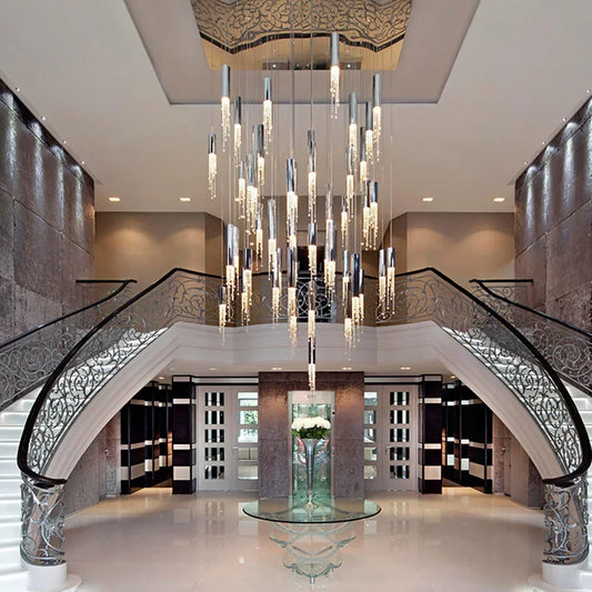 Luxury Crystal Staircase Chandelier for Grand Entrances