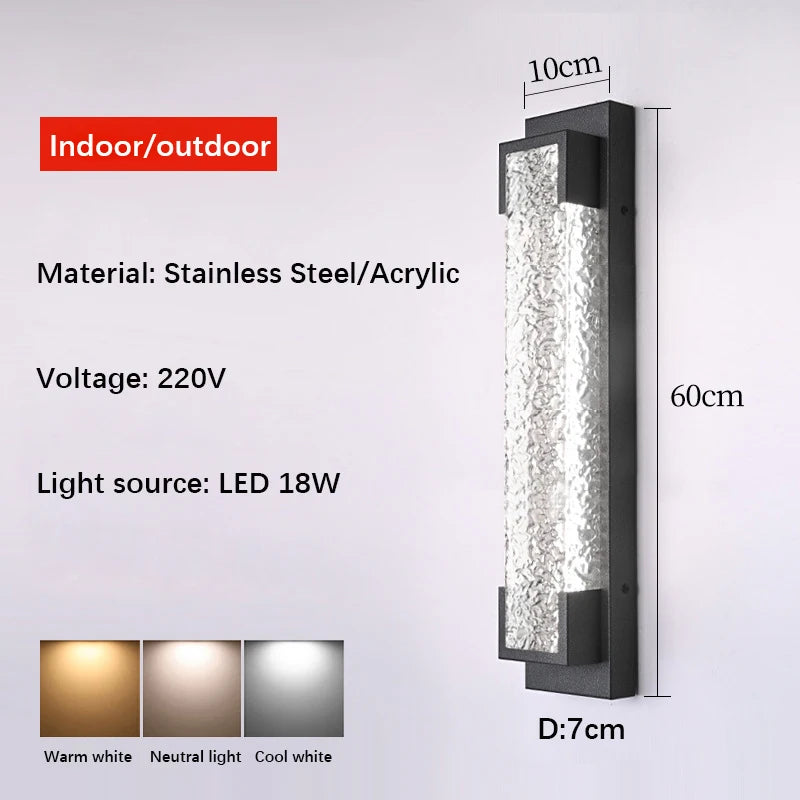 Modern Waterproof Long Strip Outdoor Wall Light