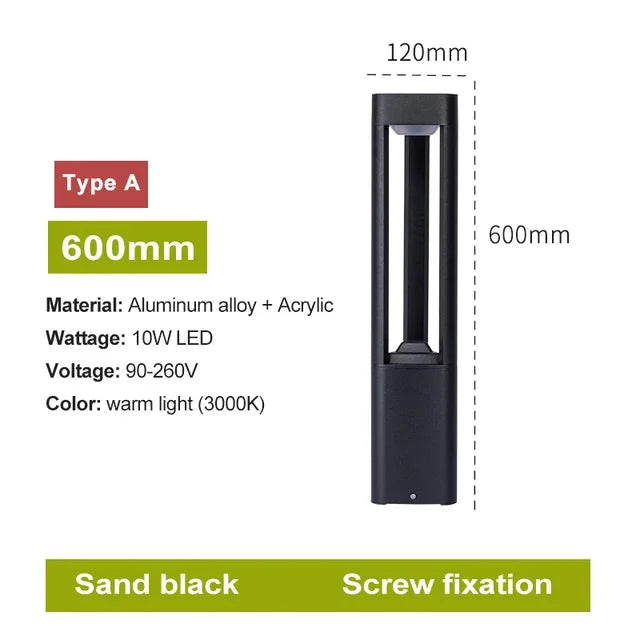 Modern LED Landscape Bollard Light for Garden Paths