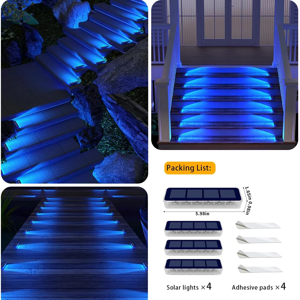 Solar LED Deck Step Lights for Outdoor Stairs