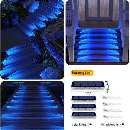 Solar LED Deck Step Lights for Outdoor Stairs