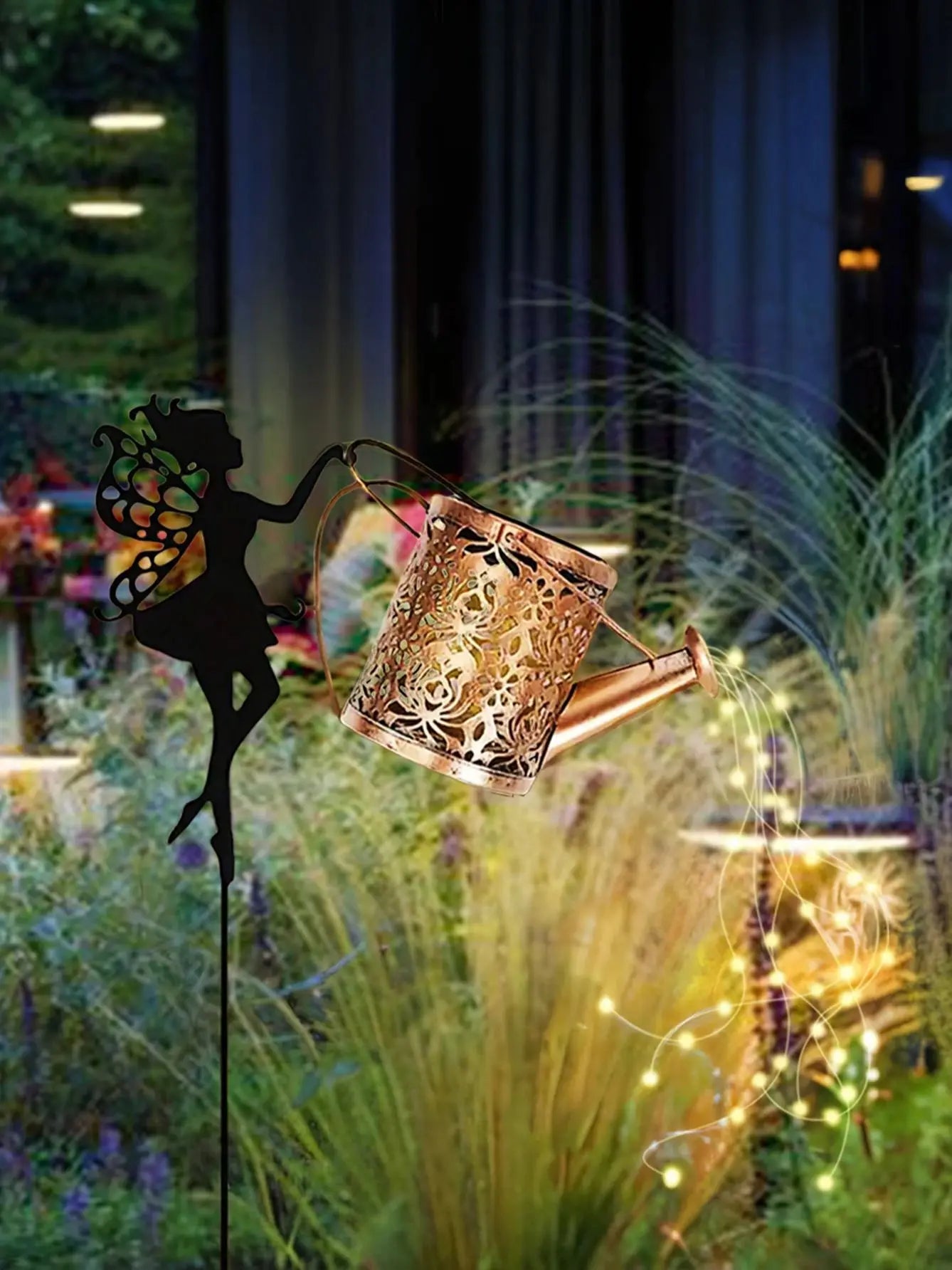 Solar Watering Can String Lights for Garden Decor