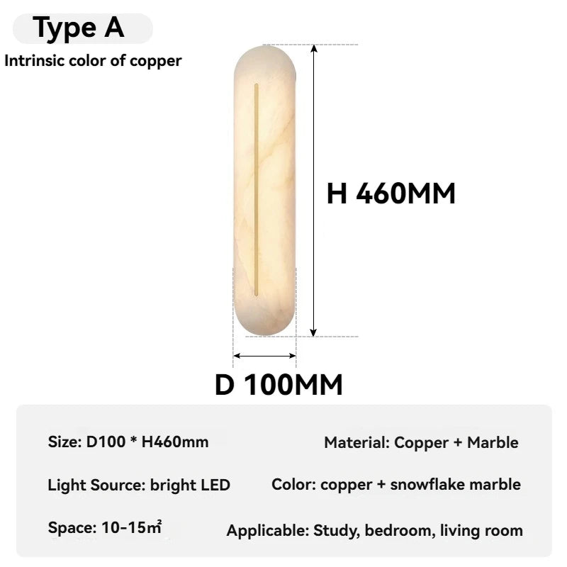Natural Marble LED Wall Lamp for Luxury Interiors