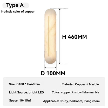 Natural Marble LED Wall Lamp for Luxury Interiors