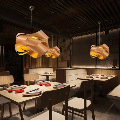 Wooden Pendant Lamp Southeast Asian Bedroom Restaurant Light