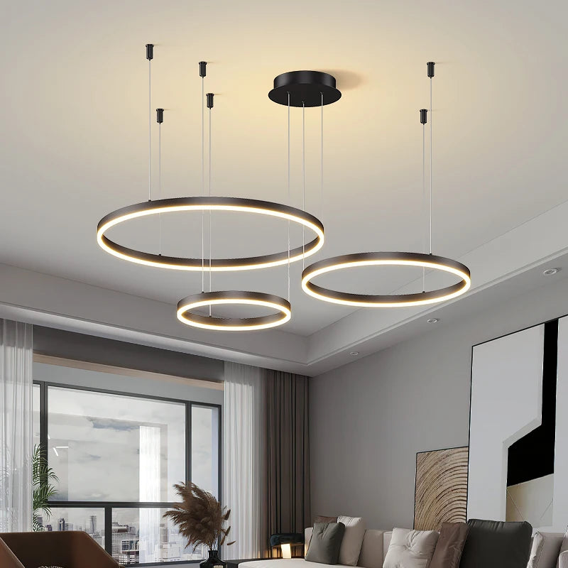 Modern Circular Ring LED Chandelier Living Room Ceiling Light