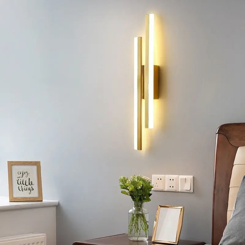 LED Bedroom Wall Sconce Copper Acrylic Living Room Lamp