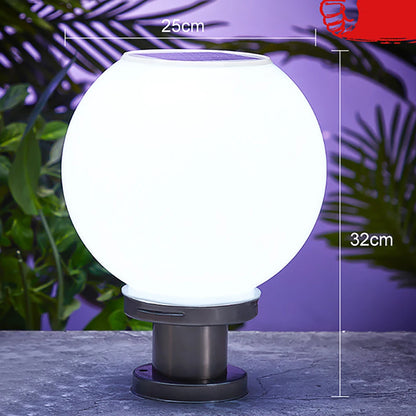 Solar Globe Lamp Outdoor Garden Landscape Pillar Light