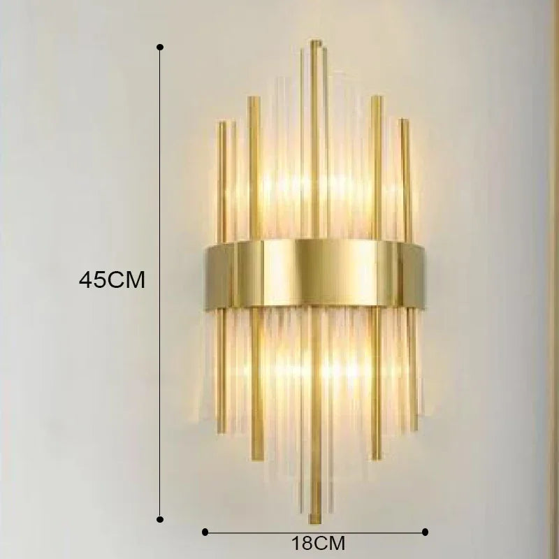 Luxury Gold LED Wall Lamp Modern Bedroom Living Room Light