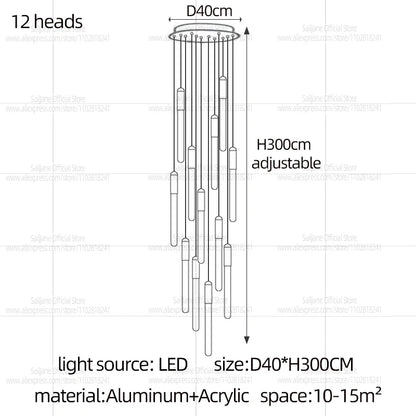 Modern Cylindrical LED Pendant Light for Dining Rooms