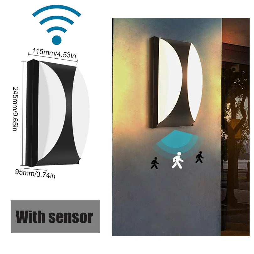 IP66 Motion Sensor Outdoor Wall Light for Porches