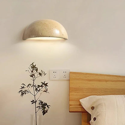 Wabi Sabi Travertine Wall Lamp for Cozy Interiors