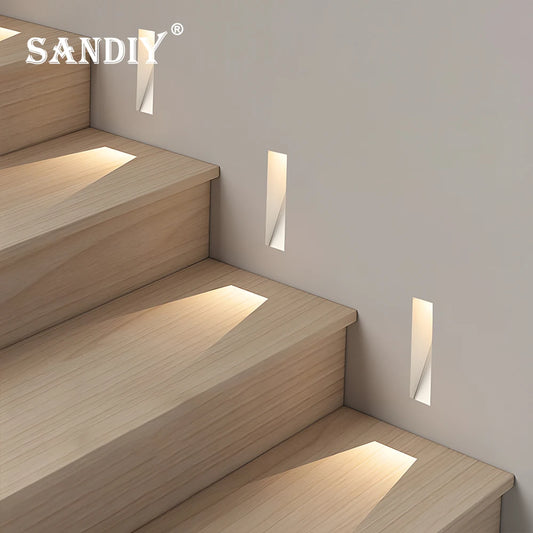 Motion Sensor Stair Light Recessed LED Step Wall Lamp