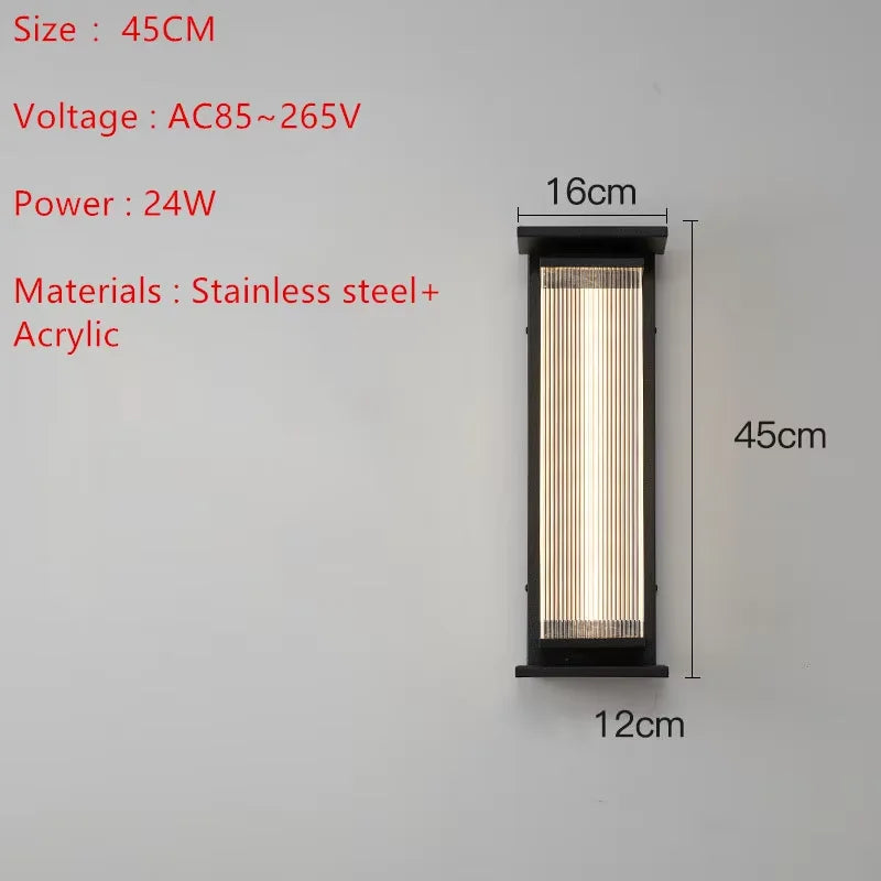 Outdoor Solar LED Wall Light Waterproof Porch Garden Lamp