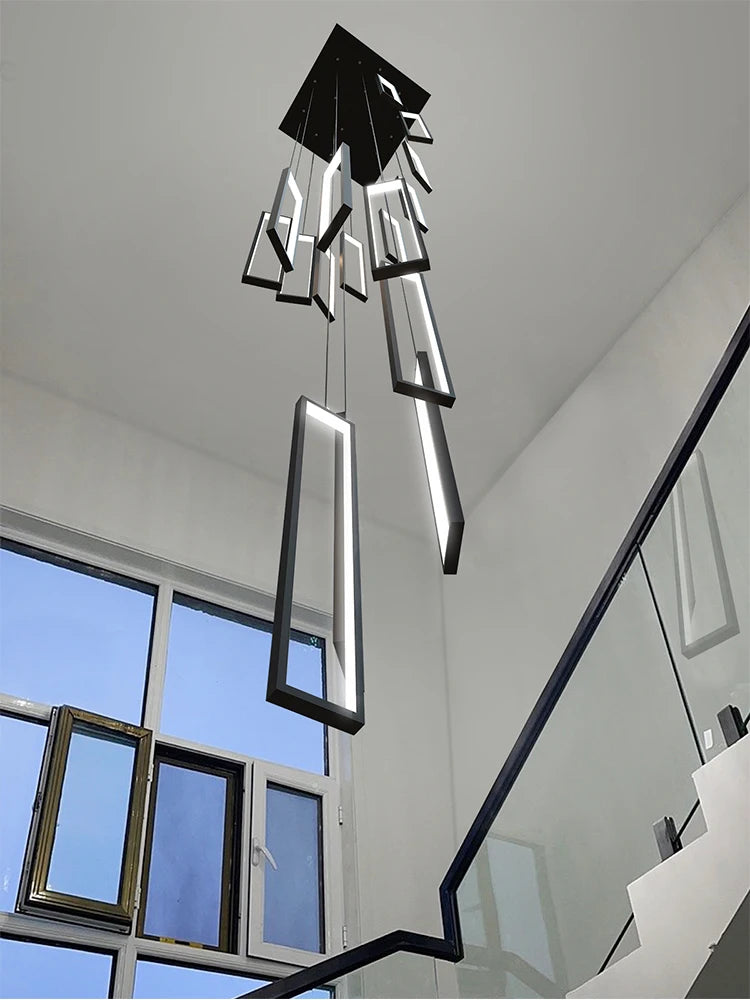 Modern Square Staircase Chandelier for Modern Spaces