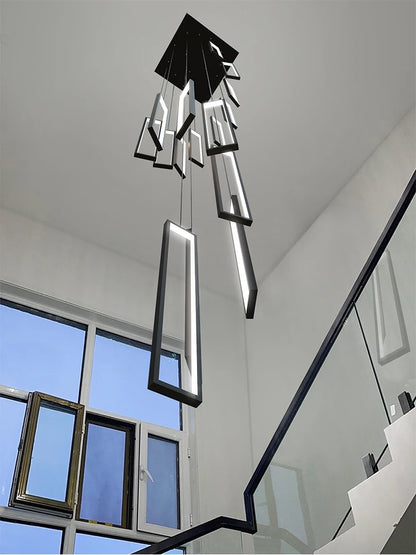 Modern Square Staircase Chandelier for Modern Spaces