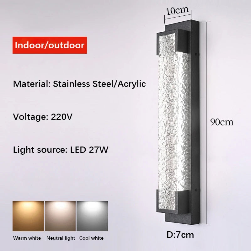 Modern Waterproof Long Strip Outdoor Wall Light